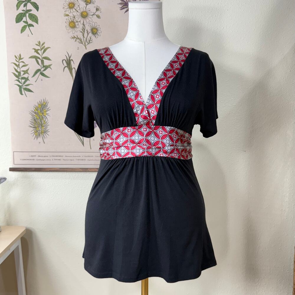 Vintage 90s Y2k Black Tie Back Babydoll Top Retro Fairy Gothabilly Rockabilly S